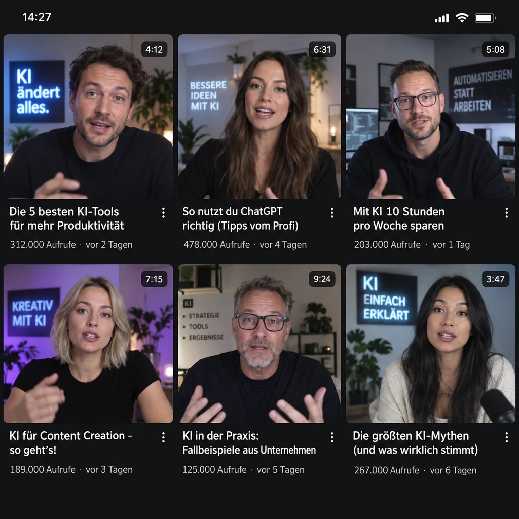 Videofeed voller widersprüchlicher KI-Tipps, Tool-Listen und Versprechen